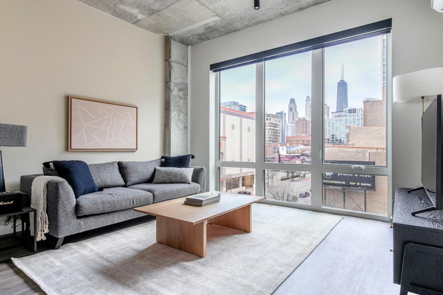 Apartment River North 1br W Terrace Grills Yoga Chi-1032